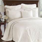 Historic Charleston King Charles European Cotton Matelasse Decorative Pillow Sham, 26"x 26", Ivory